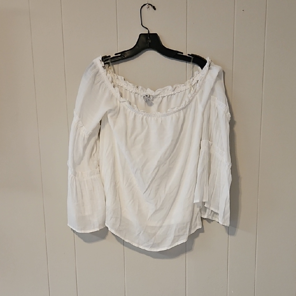White Off-Shoulder Women's Top